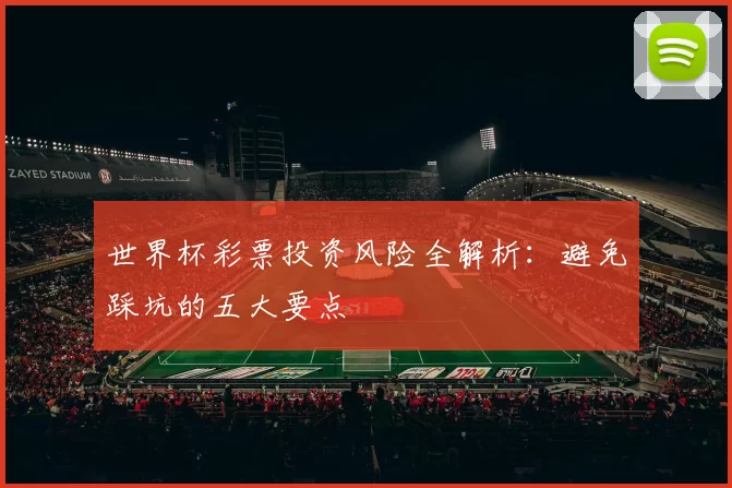 世界杯彩票投资风险全解析:避免踩坑的五大要点