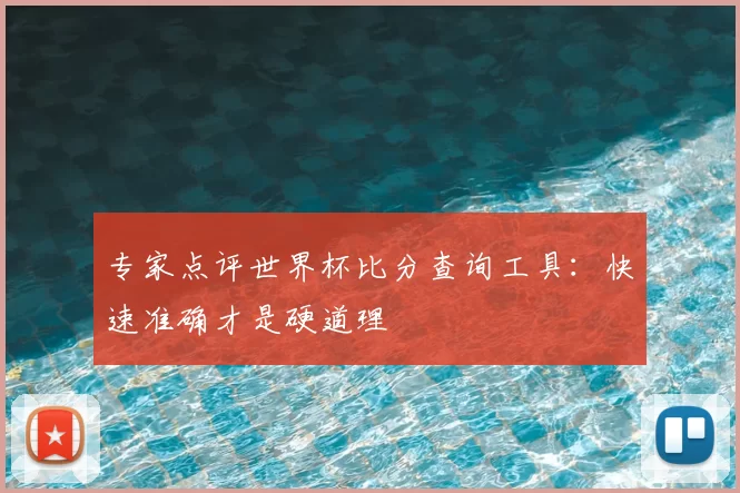 专家点评世界杯比分查询工具:快速准确才是硬道理
